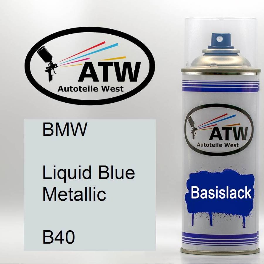 BMW, Liquid Blue Metallic, B40: 400ml Sprühdose, von ATW Autoteile West.